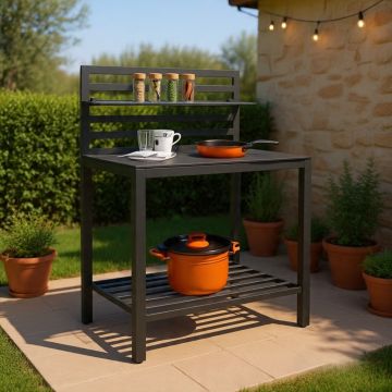 ELEMENTO CUCINA DA ESTERNO 90X60 H.126 NERO