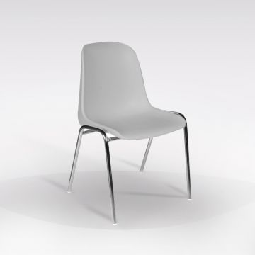 SEDIA ELENA IN PLASTICA GRIGIO CHIARO