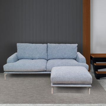 COMPOSIZIONE DIVANO E POUF MOD. ETHAN IN TESSUTO