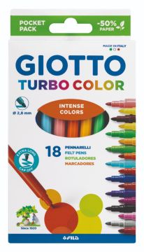 GIOTTO - ASTUCCIO TURBO COLOR CON 18 PENNARELLI  