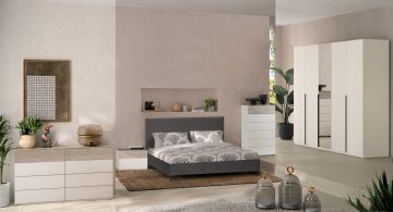 CAMERA COMPLETA MOD. FAVORITA CASHMERE OPACO E ROVERE GESSATO 