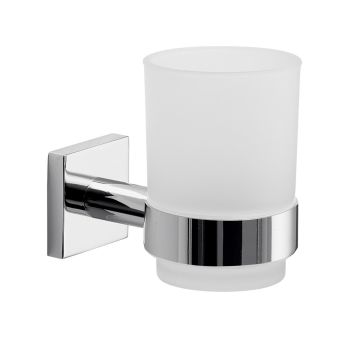 LINEA FUJI - BICCHIERE PORTASPAZZOLINI IN ACCIAIO INOX E CROMALL CROMATO