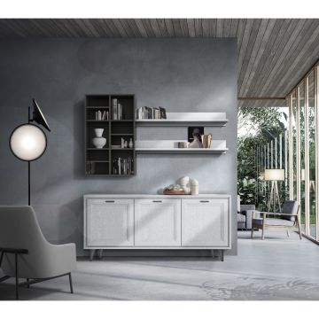 COMPOSIZIONE MOD. FOSTER BIANCO FRASSINATO E FANGO
