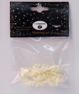 SET 12 PECORE BIANCHE IN PLASTICA BIANCHE