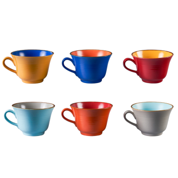 LINEA MEDITERRANEO - TAZZA COLAZIONE IN GRES 350ML ASSORTITO