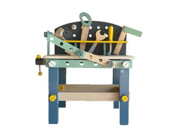 BANCO LAVORO IN LEGNO CON ACCESSORI 45X49 H. 29CM