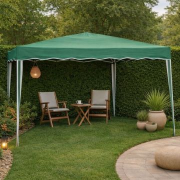 GAZEBO ESTENSIBILE IN ACCIAIO VERDE 3X3MT 