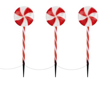 SET 3 PZ LECCA LECCA CON 60 LED BIANCO CALDO H 62CM 