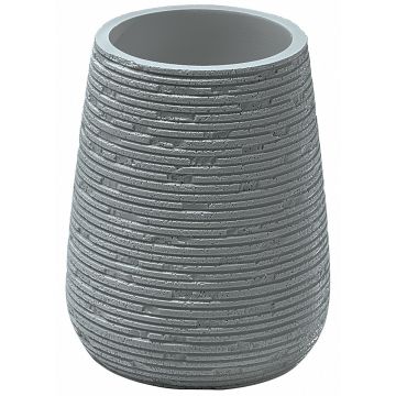 LINEA GEMINI - BICCHIERE PORTASPAZZOLINI IN RESINA GRIGIO