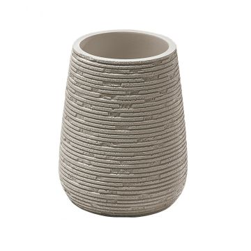 LINEA GEMINI - BICCHIERE PORTASPAZZOLINI IN RESINA TORTORA