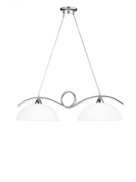 LAMPADARIO BILIARDO HALLEY 2 LUCI CROMO 76X30X24CM - 2XE27 60W