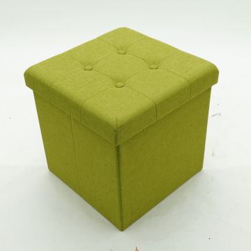 POUF CONTENITORE PIEGHEVOLE CM 40X40 H. 40 TESSUTO VERDE 