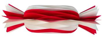 CARAMELLA DI CARTA BIANCA E ROSSA 30X11 CM GRANDE