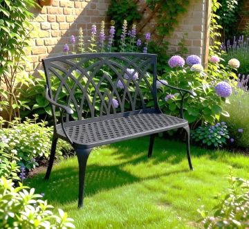 PANCHINA DA ESTERNO MOD. WESTON IN ALLUMINIO PRESSOFUSO ANTRACITE