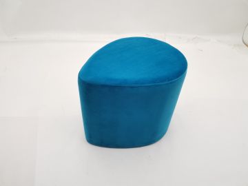 POUFF GOCCIA CM 45X38 H. 35 IN TESSUTO EFFETTO VELLUTO BLU PETROLIO