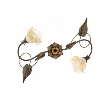 PLAFONIERA AUTUNNO MARRONE, TRASPARENTE E AMBRA - 2XE14 40W