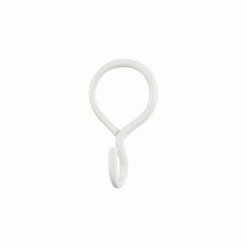 LINEA IDEAS 12 - SET 6 ANELLI PER TENDA IN METALLO MOD. GANCIO COLORE BIANCO 