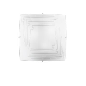 PLAFONIERA CONCEPT BIANCO E CROMO 40X40CM - 3XE27 MAX 60W