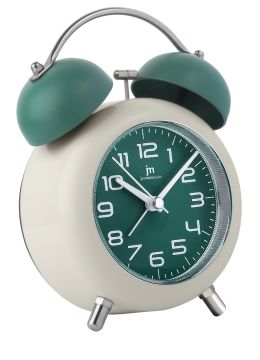 SVEGLIA AL QUARZO ANALOGICA IN PLASTICA VERDE/BEIGE