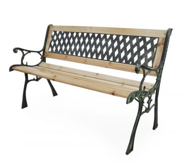 PANCHINA IN LEGNO C/SHIENALE PVC JTS02OF0012  CM125X51.5 H.73