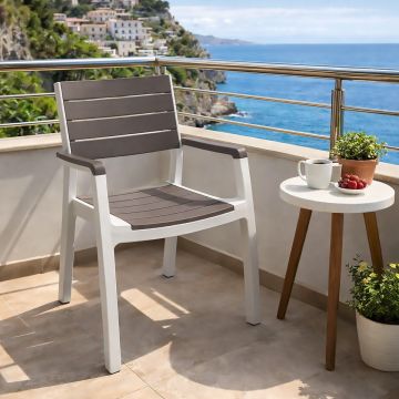 SEDIA DA ESTERNO MOD. HARMONY IN RESINA BIANCO E ANTRACITE