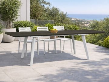 TAVOLO ALL. DA ESTERNO MOD. HARMONY CM 160X100 BIANCO E ANTRACITE