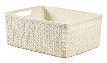 CONTENITORE JUTE MEDIUM BASKET 12LT IN PLASTICA 36X28X15CM WHITE RECYCLED