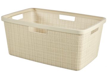 CESTO BIANCHERIA MOD JUTE CREMA IN PLASTICA RICICLATA 46LT 59X39X26CM