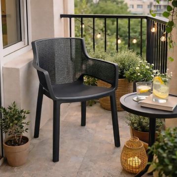 SEDIA DA ESTERNO MOD. ELISA IN RESINA GRAFITE