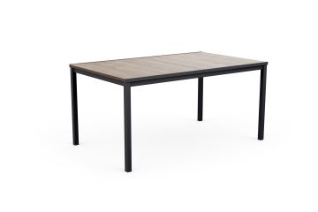 TAVOLO FISSO MOD.PORTO CM 159X95 H.75 METALLO GRAPHITE E RESINA 