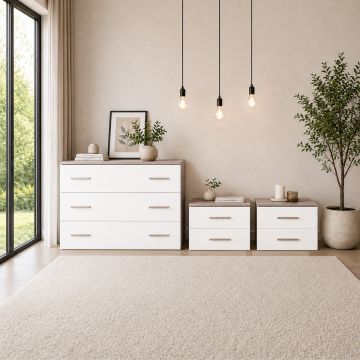 GRUPPO LETTO MOD. KATERINA OLMO PERLA E BIANCO LARICE