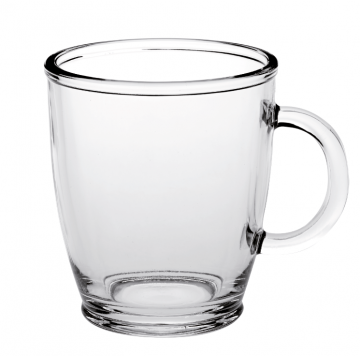 TAZZA MUG CON MANICO IN VETRO LINEA JULIUS 38CL TRASPARENTE