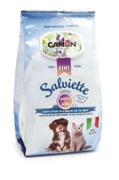 SALVIETTE 100 PZ PER CANI/GATTI LAVANDA E CAMOMILLA