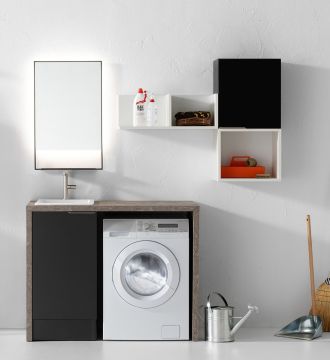 LAVANDERIA COMPLETA MOD. LAB60 NERO OPACO 