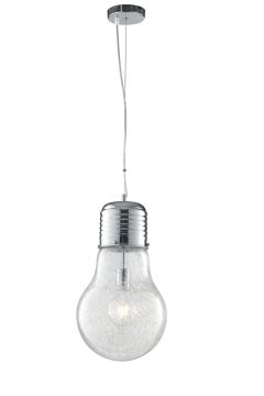 SOSPENSIONE LAMPADINA CROMATO E TRASPARENTE 30X120CM - 1XE27 MAX 60W