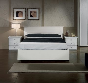 LETTO MATRIMONIALE MODELLO GINEVRA FRASSINO BIANCO