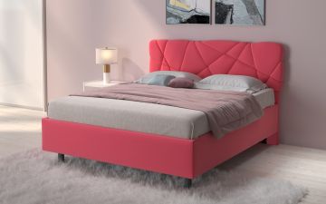 LETTO MATRIMONIALE CONTENITORE MOD. POP TESSUTO LYCRA ROSA