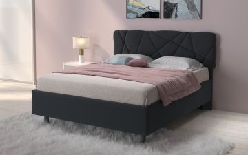 LETTO MATRIMONIALE CONTENITORE MOD. POP TESSUTO LYCRA ANTRACITE