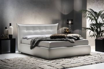 LETTO MATRIMONIALE CON CONTENITORE WHITE CON SWAROVSKY LETTO MATRIMONIALE CON CONTENITORE WHITE CON SWAROVSKY