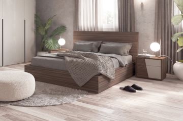LETTO MATRIMONIALE CONTENITORE MOD. COLORADO OSSIDATO NOCE