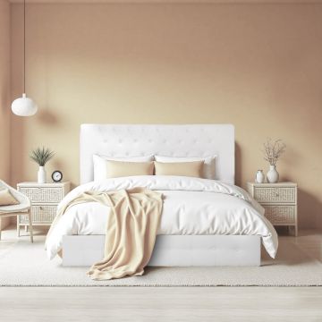 LETTO MATRIMONIALE CONTENITORE MOD. CHESTER ECOPELLE BIANCA