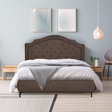 LETTO MATRIMONIALE CONTENITORE MOD. VICTORY ECONABUK MARRONE