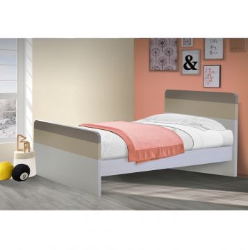 LETTO SINGOLO GIROLETTO FRASSINO NUVOLA-FANGO-VISONE