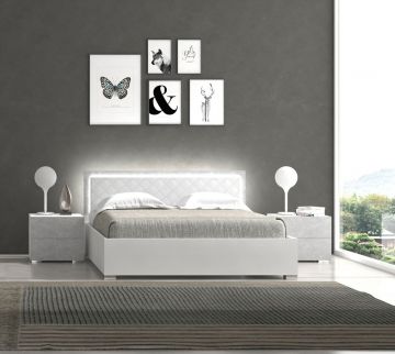 LETTO MOD.MILA FRAS.BIANCO/CEMENTO