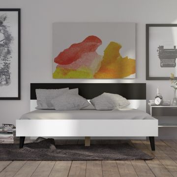 LETTO MATRIMONIALE CON GIROLETTO MOD. OSLO WHITE E BLACK