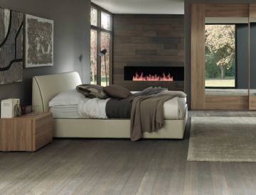 LETTO MATRIMONIALE CON CONTENITORE IN ECOPELLE BEIGE 