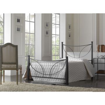 LETTO 1 PIAZZA E 1/2 CON GIROLETTO MOD. TULIPANO NERO GRAFITE