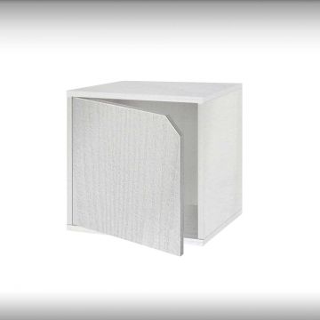 LIBRERIA CUBO CON ANTA BIANCO FRASSINATO   CM35X35 P.29