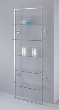 LIBRERIA CROMATA CON PIANI IN VETRO LIBRERIA CROMATA CON PIANI IN VETRO