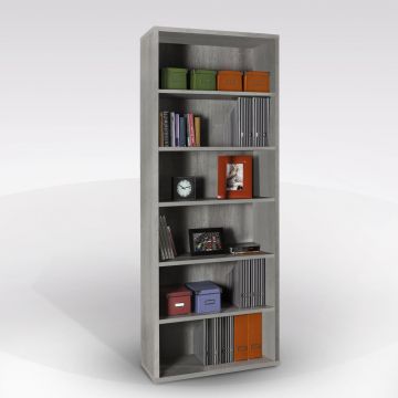 LIBRERIA IN LAMINATO CEMENTO CON 6 VANI